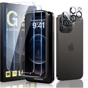 2+2, Verre Tremp&eacute; pour iPhone 13 mini 5,4"" Kit Outil d'Installation Facile, 2 Protection &eacute;cran Vitre pour iPhone 13 mini avec 2 Protection Camera [Facile &agrave; Installer] [Sans Bulles] - Neuf