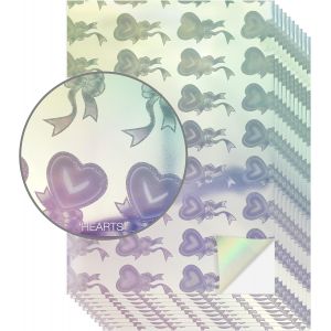 Evergreen Goods Lot De 10 Feuilles De Papier Vinyle Imprimable Blanc Holographique (Magnétique) ¿ Papier Brillant Imperméable Papier Autocollant Pour À Jet D'encre Et Laser | Parfait Pour Machines De - Neuf