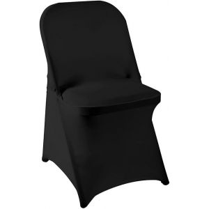 (Negro) Juego De 6 Fundas Para Sillas Plegables, Elásticas, De Elastano, Universales, Extraíbles Y Lavables, Para Banquetes, Bodas, Fiestas Y Celebraciones. - Neuf