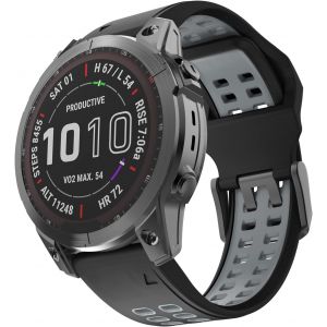 Fdjhy-22 Mm Bracelets De Remplacement Pour Fenix 7/Fenix 5 Plus/Fenix 5/Fenix 6/Fenix 6 Pro/Epix/Forerunner 935/945/Approach S60/Quatix 5, Bracelet Sport En Silicone Bicolore De 22mm,Hommes/Femmes - Neuf