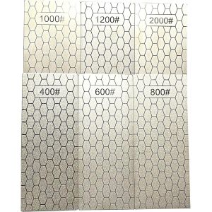 Lot de 6 aiguiseurs de pierre diamant 400/600/800/1000/1200/2000 avec plaque extra fine/grossière pour outils de jardin, outils d'extérieur et couteaux de cuisine - Neuf