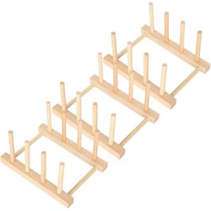 3 Pièce Bois Plat Égouttoir Ustensiles Assiette Support Séchage Couvercle Titulaire Étagère Cuisine Organisateur Rack Plateau Rangement Porte Vaisselle Cuisine Égoutoire Vaisselle Assiette - Neuf