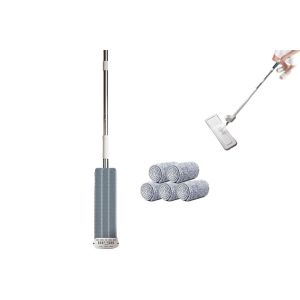 Balai &agrave; franges auto-essoreur avec fonction anti-acariens et lingettes lavables - Neuf