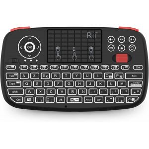 I4 Mini Clavier Sans Fil Bluetooth & 2.4 Ghz (Azerty) Avec Pavé Tactile, Led Backlit, Batterie Rechargeable Pour Ios Windows Android Tablettes, Raspberry Pi2, Linux Et Ordinateur - Neuf
