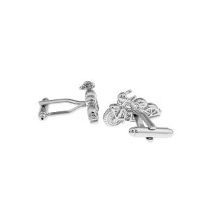 Moto En Argent Boutons De Manchette - Neuf