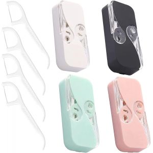 4pcs Portable Rechargeable De La Soie Dentaire Distributeur, Forte De La Soie Dentaire, Cure-Dent, Distributeur, Distributeur De Cure-Dents, De La Soie Organisateur, Un Cure-Dent T - Neuf