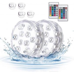 Lampe sous-marine,Pack de 2 lampes de piscine,10 lumières de piscine Leds Magnetic-h - Neuf