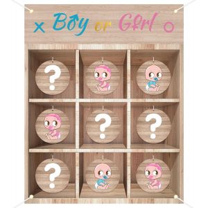 Mevronisshop-Jeux Morpion Gender Reveal - Jeu Pronostic Gender Reveal Tic Tac Toe - Gender Reveal Games X Et O - Boy Or Girl B&eacute;b&eacute; Gar&ccedil;on Ou Fille Bapt&ecirc;me B&eacute;b&eacute; Baby Shower Mixte - Neuf