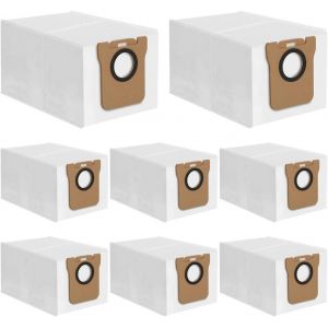 Lot de 8 sacs d'aspirateur de rechange pour Xiaomi X10+ - Kit d'accessoires - Pour station d'aspiration Dreame L10s Ultra / L20 Ultra / L10 Ultra / L10 Ultra - Neuf