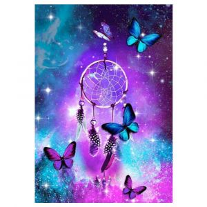 Peinture Diamant Papillon, Diamond Painting, Broderie Diamant Plein, Peinture Diamant, Kit De Peinture Diamantée Broderie Diamant Kit Complet Diamant Painting Décoration Murale 30x40cm - Neuf