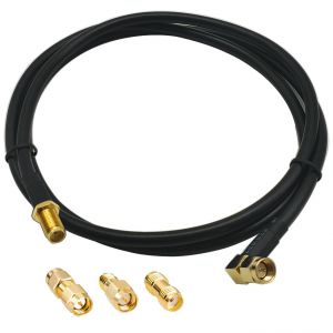 Adaptateur SMA Mâle-Femelle,RG58 Câble Coaxial RF 1m,Rallonge Antenne WLAN,Câble d'Extension pour Antenne Male/Femelle (50 Ohm) + 3 Pièces Adaptateurs Coaxiaux RF - Neuf