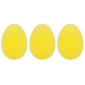 Lot De 3 Balles De Prehension Ovales En Caoutchouc Souple Tpe Jaune Pour La Reeducation Du Poignet - Neuf