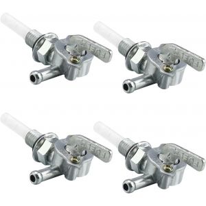 4 Pièces Robinet Essence,10 mm Diamètre Robinet Essence Moto,Bouche Gauche et Droite Universel Robinet Essence Interrupteur,pour Carburant Générateur Motos Karts Tout Terrain - Neuf
