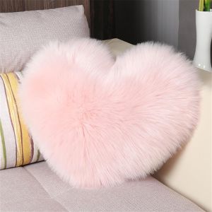 Cauc-Coussin En Forme De Coeur En Polaire Double Face Super Douce - Coussin D&eacute;coratif En Forme De Coeur - Pour Salon, Canap&eacute;, Chambre D'enfant, Chambre &Agrave; Coucher - Rose - 40 X 50 Cm - Neuf