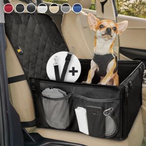 Si&egrave;ge Auto Chien Noir Pour Chiens Petits Et Moyens I Panier Transport Chien Voiture - Imperm&eacute;able I Sac Chien Voiture Avec 5 Sangles - Neuf