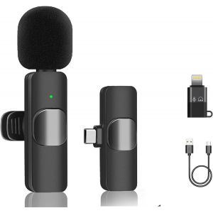 online Micro Cravate sans Fil lavalier Compatible Apple iPad iOS Smartphone Pc Microphone Plug and Play Enregistrement Live Stream Youtube Compatible Apple Uniquement - Neuf