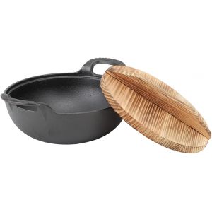 Subzonal-Wok En Fonte, Cuisine Asiatique Authentique, Alternative &Agrave; L'acier Inoxydable, Couvercle Inclus Pour Les Saut&eacute;s Et Plus Encore (20cm) - Neuf