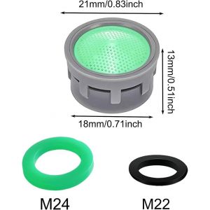 Lot de 20 aérateurs de robinet, pièces de rechange avec joint de couvercle de robinet, limiteur de débit et insert de filtre - Neuf