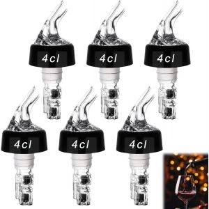 Mevronisshop-Bouchon Doseur Alcool 4cl, 6 Pièces Bec Verseur Pour Bouteilles, Becs À Liqueur, Becs Verseurs Alcool, Dosage Pour Whisky Ricard Vin Schnaps Cocktails Et L'huile, Doseur Liquide Précis - Neuf