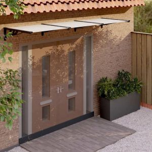 Prolenta Premium - Auvent De Porte Noir Et Transparent 358,5x90 Cm Polycarbonate - Neuf