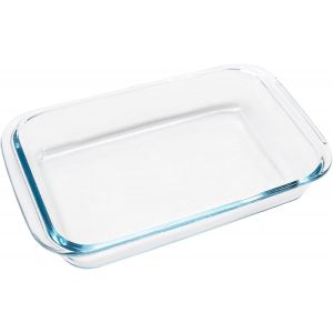Jexnovashop-Petite Plat &Agrave; Four En Verre, 1 L Plat &Agrave; Lasagnes En Verre Borosilicate, 26 X 15 X 4,5 Cm Moule Rectangulaire Avec Poign&eacute;es Larges, Compatible Micro-Ondes, R&eacute;sistant &Agrave; La Temp&eacute;rature - Neuf