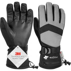 Wolfilist Imperm&eacute;able &Agrave; L'eau Coupe-Vent Gants De Ski Pour Les Hommes - 3m Thinsulate Chaud Snowboard &Eacute;cran Tactile Gants Avec Fermeture &Agrave; Glissi&egrave;re Poche - Neuf