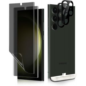 JGD-Lot de 2 films de protection d'&eacute;cran de confidentialit&eacute; pour Samsung Galaxy S23 Ultra 5G en TPU souple + 2 films de protection d'&eacute;cran blind&eacute;s anti-espion pour Samsung Galaxy S23 Ultra 5G - Neuf