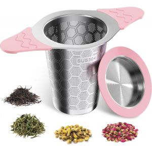 Infuseur &Agrave; Th&eacute; Rose En Acier Inoxydable Avec Poign&eacute;e - Neuf