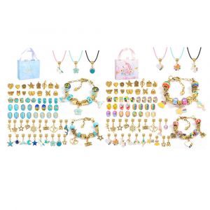 Kit De 132 Pi&egrave;ces Pour La Cr&eacute;ation De Bracelets &Agrave; Breloques (Perles Et Pendentifs) Pour Les Filles. - Neuf