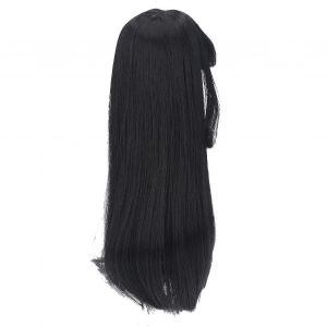 Perruque de poup&eacute;e 8 &agrave; 9 pouces perruque droite en fibre r&eacute;sistante &agrave; la chaleur 1/3 perruques de remplacement de cheveux de poup&eacute;e pour le noir de bricolage - Neuf