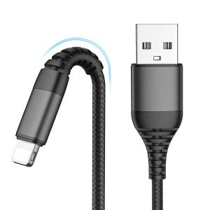 JGD-C&acirc;ble iPhone, 3M Cable Chargeur iphone Certifi&eacute; MFi Nylon Tress&eacute; Fil,Cable iphone Lightning, Cable iPhone USB Charge Rapide Cordon pour iPhone 14 13 12 11 Pro Max Mini XS XR X 8 7 6 6s SE - Neuf