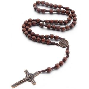 Kal-1 Pièce Bijoux Religieux Chaîne De Rosaire Catholique Faite Main Collier De Prière Croix Pendentif Pour Dames Communion Baptême - Neuf