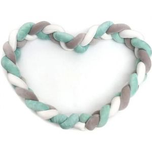 1pcs Tour De Lit Coussin Serpent Coussin Tressé Pare-Chocs Velours Protection Bébé Sécurité (Blanc +Gris +Vert) - Neuf