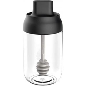 Pot De Miel Avec Pot D'assaisonnement Scell&eacute; &Agrave; Louche 250 Ml,Noir - Neuf