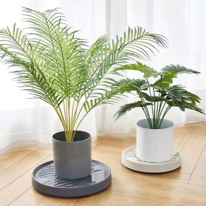 KALANKA-Chariot de fleurs rond robuste avec roues de freinage, support mobile avec roulettes verrouillables (D extérieur : 22 cm, beige) - Neuf