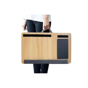 Support pour ordinateur portable avec support pour tablette et t&eacute;l&eacute;phone, id&eacute;al pour la maison, le lit ou le canap&eacute; - Marron - Neuf