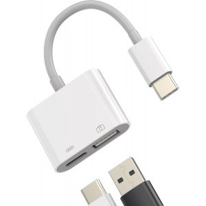 Lbgwp60-Ycj Adaptateur Otg Usb-C Vers Usb A Pour Iphone 15 Pro Plus Câble De Charge 2 En 1 Compatible Avec Samsung Apple Ipad 10, Air4/5, Mini6, Pro 12.9 Macbook Thunderbolt Charge De Charge - Neuf