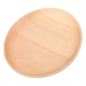 Hjlian Petit Plateau Rond Portable En Bois Massif Pour The, Cafe, Pain, Nourriture, Diner, Service (20 Cm) - Neuf