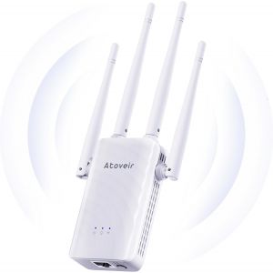 Répéteur Wifi Puissant Au Design Moderne, Amplificateur Wifi Avec Longue Antenne Pour Une Connexion Fiable Dans Toute La Maison, Color: Blanc[Z89] - Neuf