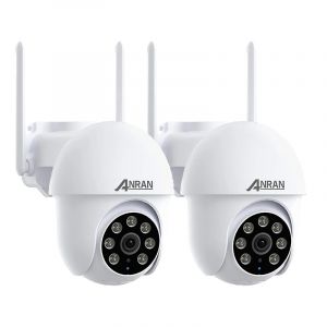 Cam&eacute;ra de surveillance ANRAN 5MP filaire WIFI ext&eacute;rieure int&eacute;rieure pivot &agrave; 355&deg; Audio bidirectionnel-P3-2 PI&Egrave;CES - Neuf