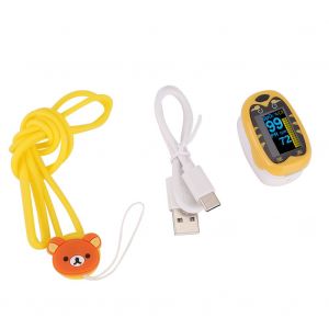 Hjlian Oxymetre De Pouls Portable Pour Bebe, Moniteur De Saturation En Oxygene Dans Le Sang, Mesure De La Spo2, De La Pression Arterielle, Pour La Maison, Pour Enfants, Orange - Neuf