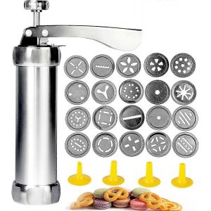 Machine À Biscuits Piao, Pistolet À Biscuits, Presse À Biscuits En Acier Inoxydable, Pistolet À Biscuits Spritz Avec 20 Disques À Biscuits Et 4 Buses Pour Machine À Biscuits Diy, Machine À Biscuits - Neuf