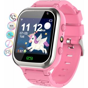 Montre Connectée Enfant-Montre Intelligente Enfants Avec Téléphone Sos Pedometer 11jeux Réveil Musique Caméra Lampe De Poche,Smartwatch Cadeaux Garçons Et Filles De 4-12 Ans (Pink) - Neuf