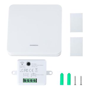 Kit Interrupteur sans Fil sans Pile avec Récepteur Télécommande Radio sans câblage nécessaire,commande mural éclairage radio Auto-alimenté Commande Mural pour Éclairage - Neuf