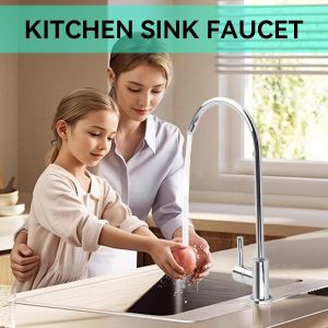 Robinet De Cuisine, Robinet Cuisine Bec Haut Pivotant à 360°, Poignée Unique Robinet Cuisine, Robinet De Cuisine à Eau Froide Simple Mitigeur D'évier Haut, Acier Inoxydable - Neuf