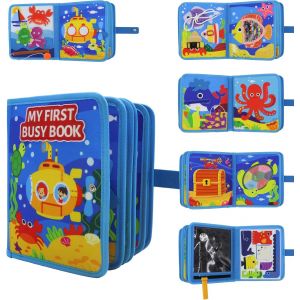 ChenQuanSarl-Livre Montessori, Busy Book, Jouets Montessori 2, 3, 4 Ans, Cadeau Pour Enfants 3 Ans, Livre Interactif Pour Enfants 3 Ans, Cadeaux D'Anniversaire Pour Enfants, Avec Chenille Color&eacute;e En - Neuf