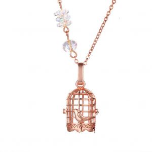 Collier Elegant Avec Pendentif En Cristal Et Diffuseur De Parfum Pour Femme (Or Rose) - Neuf