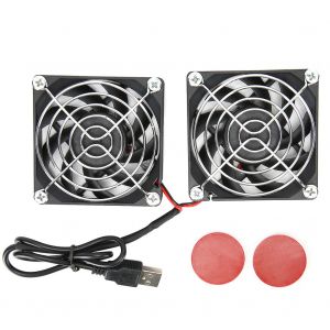 Refroidisseur de dissipation thermique a double ventilateur USB 5 V pour routeur aSUS RTaC68U aC86U EX6200 Tengda aC15 - Neuf