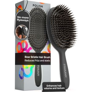 Kalanka-Brosse En Poils De Sanglier Souple - Brosse En Poils De Sanglier Pour Femmes, Brosse En Poils De Sanglier Pour Cheveux Fins, Brosse En Poils De Sanglier Pour Femmes U2013 Noire Polish - Neuf
