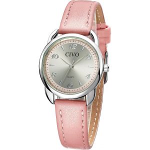 Shiba-Montre Femme Rose Classic Élégant Etanche Montre Femme Analogique Quartz Cuir Mode Minimalist Design Montre Bracelet Pour Fe[1 - Neuf